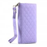 Wholesale iPhone 5 5C 5S Universal Flip Leather Wallet Case with Strap (Purple)